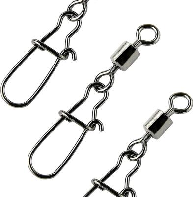 China Lock-Open Quick Fish Swivels Free Sample Saltwater Freshwater Fishing Rolling Snap Swivel with Duo Lock Snap Connector High Strength Copper Swivels for sale