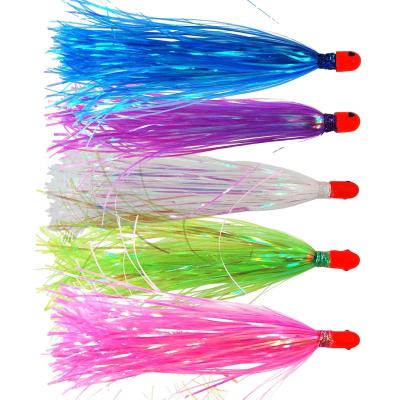 China Leisure fishing snap menhaden with tail snap jig lead head fishing jig Mylar riddle primer with lead head fishing skirts hair snap baits for sale