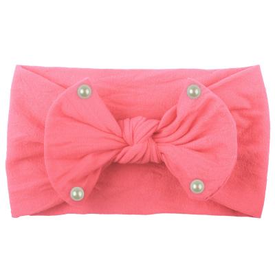 China Hair accessories design reasonable prices baby hair bow cable the latest knit lines newborn solid wide nylon headbands turban for sale