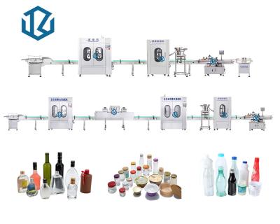 China Automatic Line Glass Bottle Filling Machine Food Peanut Butter Ice Cream Cup Jar Equipment Wine Filling Labeling Processing Line for sale