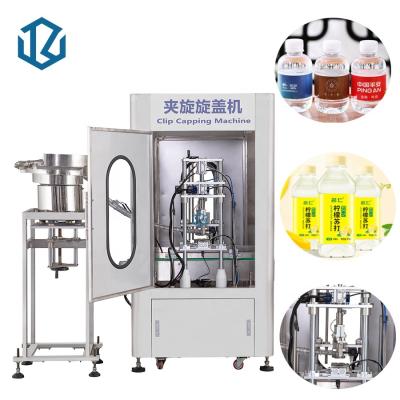 China Full Automatic Food Bottle Can Press Sealer Capping Machine With Arrange Cap Feeder for sale