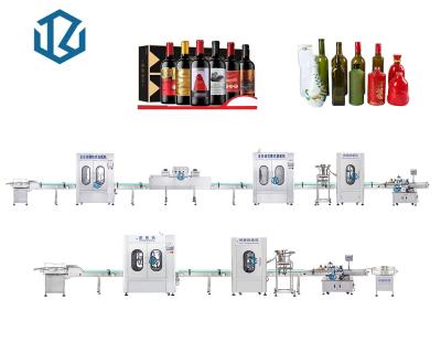 China Food maker fruit juice blender equipment bottle box sealing machine capping line for sale