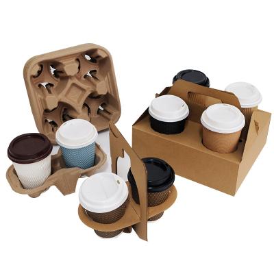 China Beverage Packing Cardboard Disposable 4 Sleeves Paper Plate and Cup Carrier Lid Holder Store for Coffee for sale