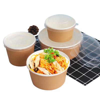 China Confectionery Packaging Disposable 32oz Waterproof Waterproof Soup Sushi Salad Sushi Black Rice Wrapping Paper Bowl for sale