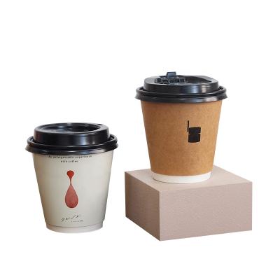 China Hot Drink Cup Custom Printed 5oz 8oz Disposable Double Wallpaper Hot Coffee Cup for sale