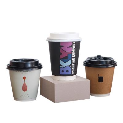 China Double Recyclable Wallpaper Cup With Lids PS Lids PP Paper Lids Plastic Free Insulated Paper Coffee Cup for sale