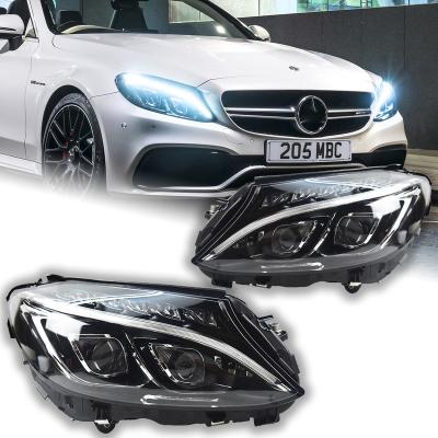 China Car Lights For Benz W205 C CLASS Lens Head Lamp LED Headlights Drl Automotive Accessories 2014-2018 C180 C200 C260 for sale