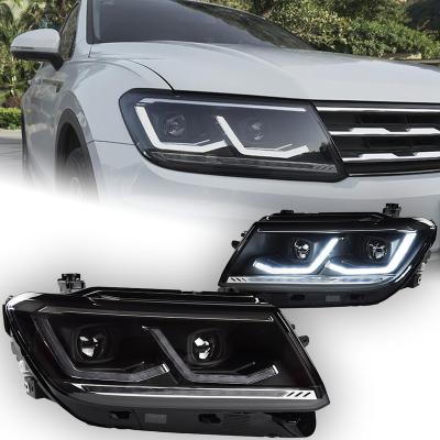 China Car Lights For VW Tiguan Drl TIGUAN Headlight Projector Lens Angel Eye Signal Head Lamp LED Headlights 2017-2020 Automotive Accessory (AD1) for sale