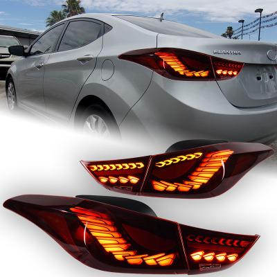 China Car Lights For Hyundai Elantra Led Tail Lamp 2011-2016 Light Dynamic Tail Signal Rear Stop Brake Reverse Elantra Auto Accessories for sale