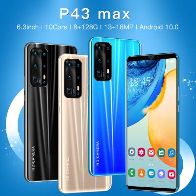 China 3G P43 Max 8 Inch 6.3 Gb + Low Price 128 Gb Smart Mobile Phone 4G Android Smartphone Unlocked Cell Phones Mobile Android 10.0 for sale