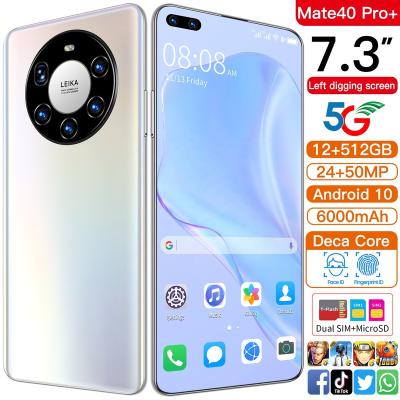 China Hot Selling 3G Mate 40 Pro+ 12GB+512GB 7.3 Inch Full Display Android 10.0 Mobile Cells Smart Phone for sale