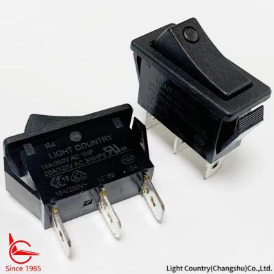 China Taiwan Light Country R4 Black ON OFF Rocker Switch 33*15mm 16A 250V for sale