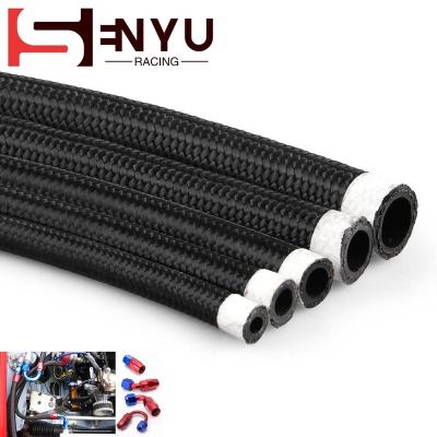 China Car oil cooling modification 4an 6an 8an 10an 12an 16an 20an black nylon stainless steel braided cpe Oil Cooler Hose fuel line oil cooler hose AN oil hose for sale