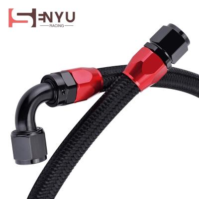 China Car oil cooling modification AN4 AN6 AN8 AN10 AN12 AN16 Nylon Braided CPE Stainless Steel Fuel Line  oil Cooler hose with fitting ends assembly for sale