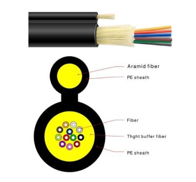 China Plastic Armored Optical Telecommunication Fiber Optic Cable Outdoor Tight Buffer 4-48 Core Fiber for sale