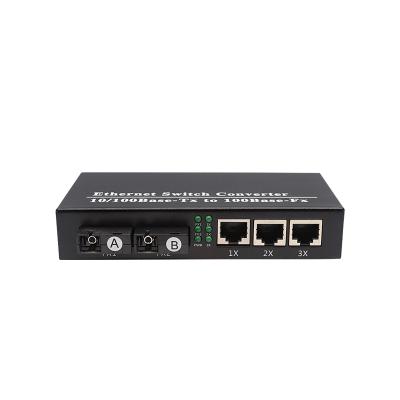 China CTTV Xicom 2F3E 10/100M 24V POE Switch 3 SC RJ45 2 Fiber Ethernet Switch Passive Reverse Media Converter for sale