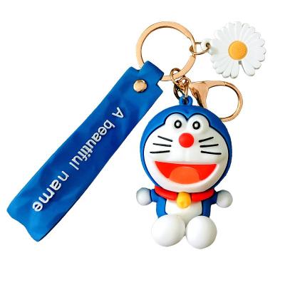 China Promotion Gift Wholesale Price Cartoon DORAEMON Keychains 3D Key Chain Hot Cartoon Keychains for sale