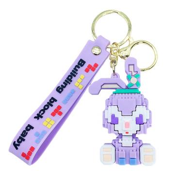 China High Quality Custom Constituent Soft Constituent PVC Keychain 3d Cartoon Silicone Rubber Blocks Stellalou Blocks Promotion Gift for sale