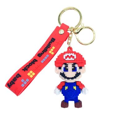 China Promotion gift Anime figure llaveros llaveros souvenir 3d bros silicone PVC silicone super cute key chain for kids for sale