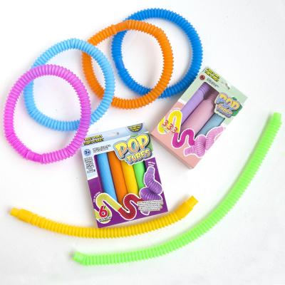 China Children's toys wholesale Amazon plastic decompression stretching PVC noise tubes for children for sale