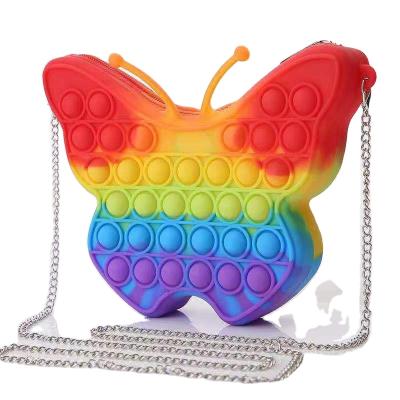 China Eductional Preschool Toys Push Noise Bag Butterfly Wiggle Stress Bubble Toy Unisex Sensory Toys for Kids for sale