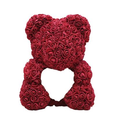 China Shopify Dropshipping Valentine's Day Christmas Gift Flower Teddy Bear with Rose Realistic Rose Bear 40cm for sale