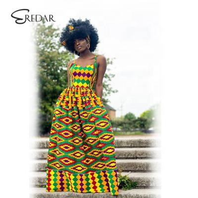 China 2020 Cotton Fashion African Clothing New Style Ready To Ship African Kitenge Dress Designs Custom Wholesale for sale