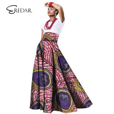 China Cotton New Arrival African Clothing African Dresses and Skirts High Waist Wax Fabric Print Traditional Skirt for sale