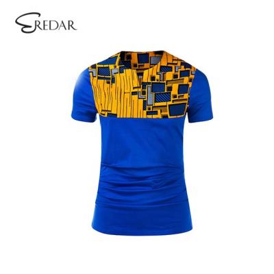 China High Quality Cotton African Dashiki Print Men's Ankara Tops Traditional Clothing Shorts Sleeve Summer Casual T-shirt for sale