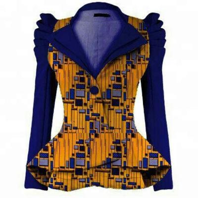 China Latest Cotton Design Haute Couture African Bazin Clothes African Uniform Blazers Coat for sale