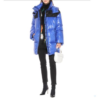 China Winter Sustainable Series Oversized Cobalt Blue Zippered Front Generously Padded Design Stripper Coat for sale