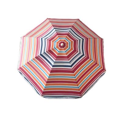 China Chinese stripe color fabric diameter 180cm beach umbrella and with customer logo promotion beach umbrella for sale