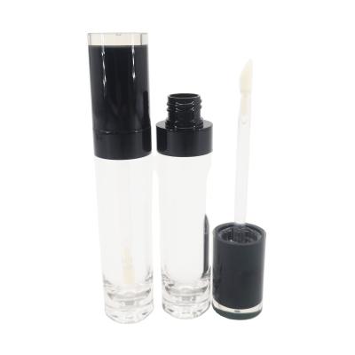 China Luxury plastic empty clear top tube lip cosmetics rose pink eyeliner bottle container with brush for sale