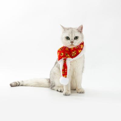 China Fashion Design Pet Scarf Cat Winter Accessories Stocked Warm Dog Clothes Pet Chinese New Year Scarf for sale