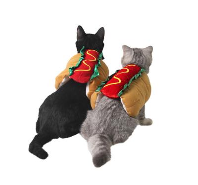 China Viable Halloween Dress Up Pet Clothes Dog Funny Hot Apparel Christmas Hot Dog Burger Costume for sale