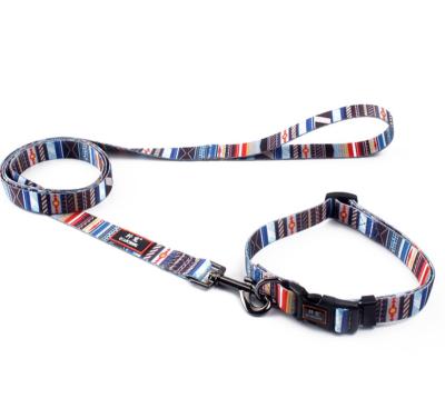 China DETACHED Printed Dog Collar with Nylon Designer Pet Collar and Leash Puppy Collar Set for sale