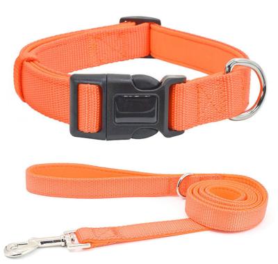 China Neoprene Dog Collar Designer Pet Leashes and Collars Padded Padded Collar and Leash Set for Medium Dogs for sale