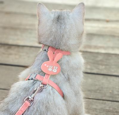 China Amazon's New Adjustable Pet Harness Cat Cartoon Traction Rope Rabbit Cat Trunk Leash Set Stocked for sale