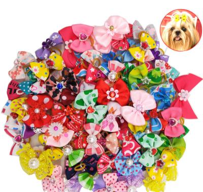 China Sustainable Pet Hair Accessories Dog Hair Accessories Luxury Small Cat Bowknot Hairpin for sale