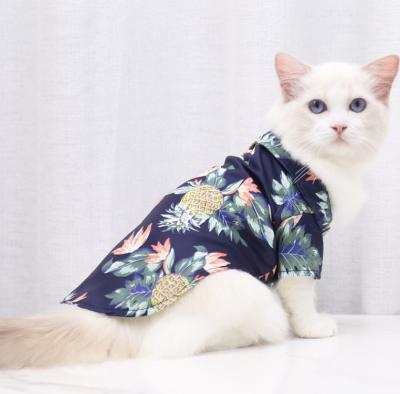 China Summer Sustainable Shirt Spring Cat Beach Hawaiian Pet Clothing Customize Logo Dog Fabric for sale