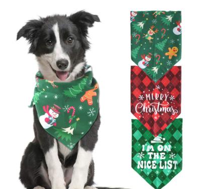 China Viable Wholesale Pattern Pet Accessories Custom Printed Dog Bandana Christmas Triangle Scarf for sale