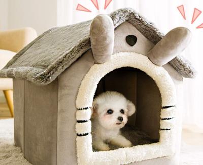 China 2021 Wholesale Washable Cute Dog House Removable Pet Bed Modern Pet Cat Beds for sale