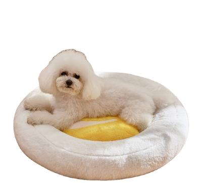 China Wholesale Round Shape Egg Shaped Pet Bed Stocked Warm Soft Dog Cat House Bed for sale