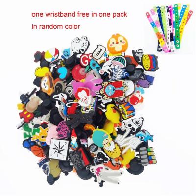 China PVC Charm Whole Sale 100pcs Lady And Kids Cartoon PVC Shoes Decoration For Garden Shoes Charm for sale