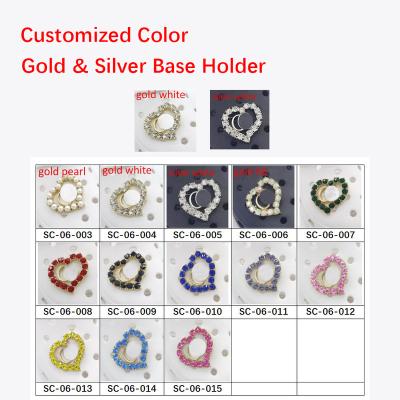 China Designer Charm DIY Wholesale Hot Sale Premium Grade Metal with Diamonds Heart Gems Designer Alloy Shoe Charms Decoration for sale