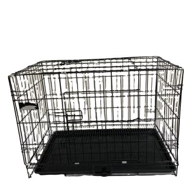 China Breathable Foldable Powder Coating Mesh Two Doors Heavy Wire Pet Crate for Dog for sale