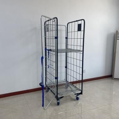 China Four Sides Steel Wire Industrial High Quality Zinc Powdered Hand Rolling Trolley for sale