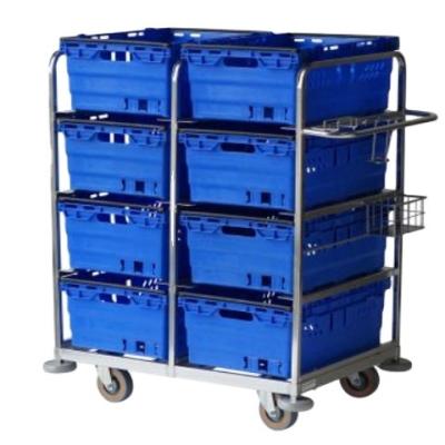 China Factory Wholesale 4 Tier Storage Storage and Wire Professionally Produced Diplay Mesh Containers Warehouse Roll Trolley for sale