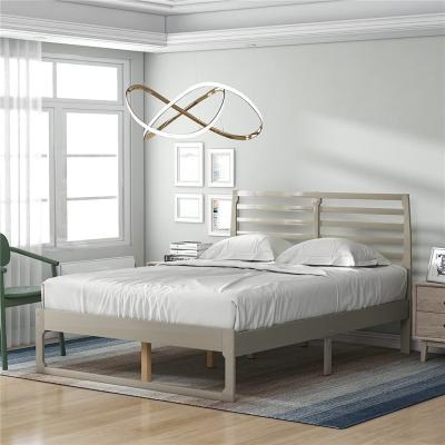 China Full Size Platform Metal Frame Bed (Other) Adjustable Natural Wood Headboard Slats for sale