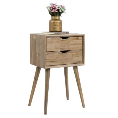 China Adjustable Modern Solid Wood Bedroom Furniture Nordic Bedside Table (Other) Bedside Nightstand With Drawer for sale